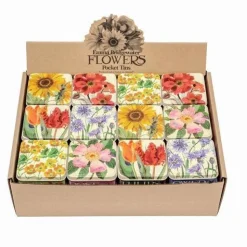 Small Square Flower Tins