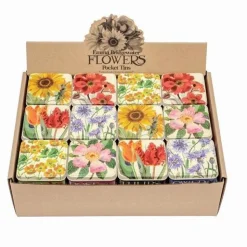 Small Square Flower Tins