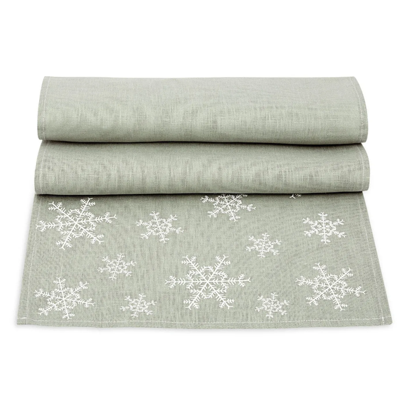 Snowflake Linen 85in Table Runner