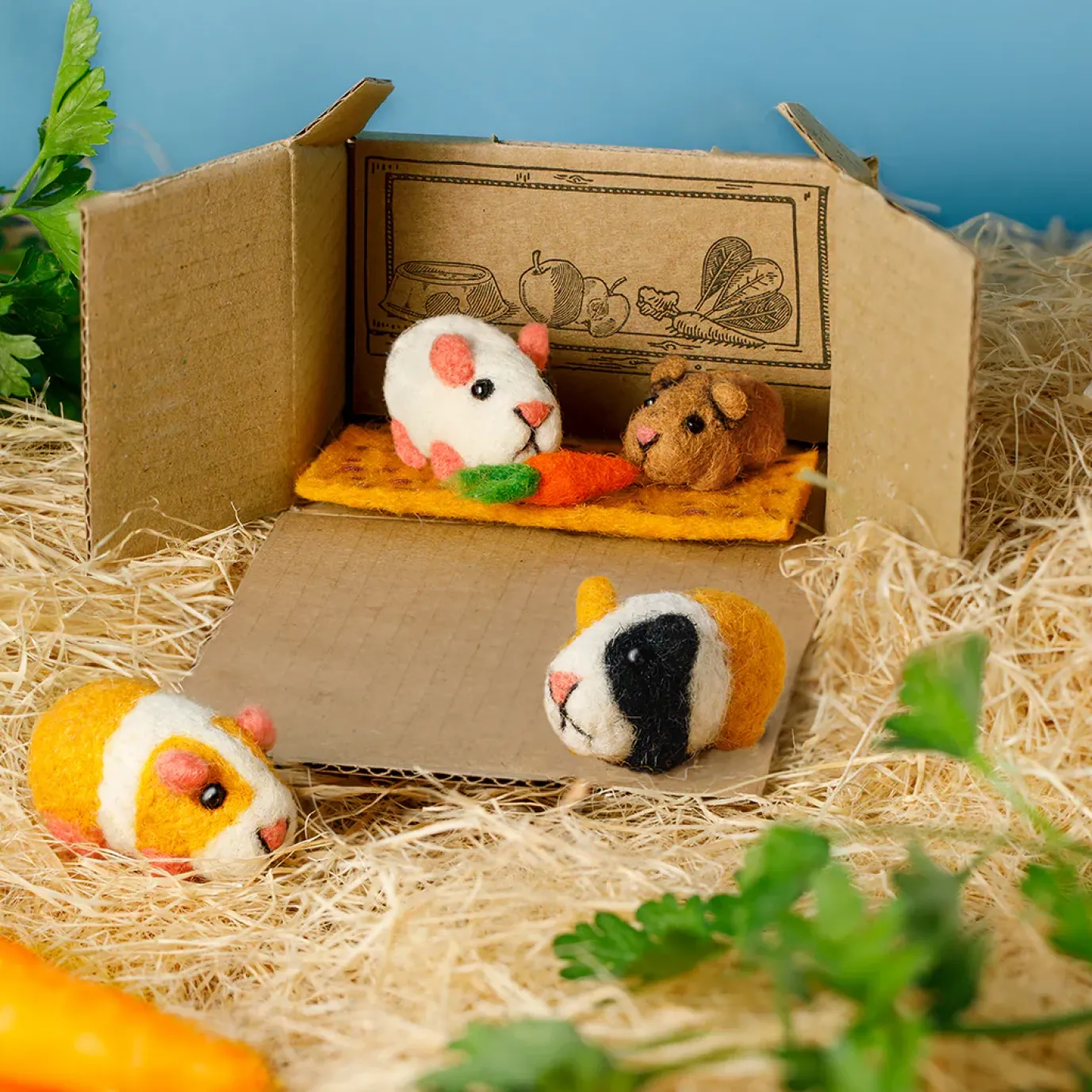 Snowy & Baby Squeak Guinea Pig Set