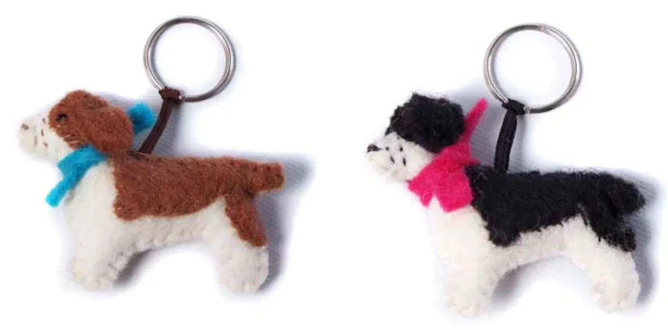 Spencer the Spaniel Key Ring - Pink