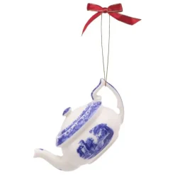 Spode Blue Italian 3 Piece Tea Set Ornaments
