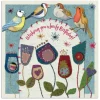 Stitched Birdies Lovely Birthday Greetings Card