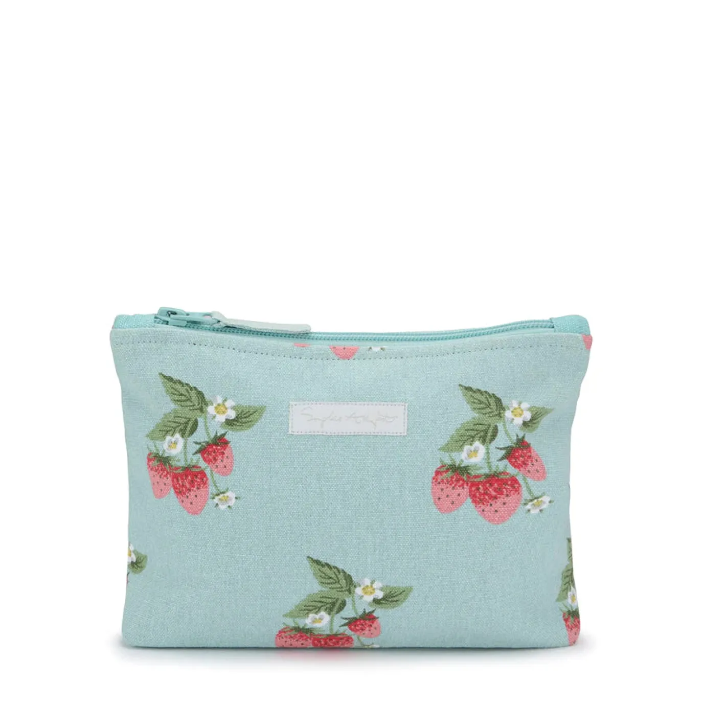 Strawberries Blue Large Canvas Wash Bag