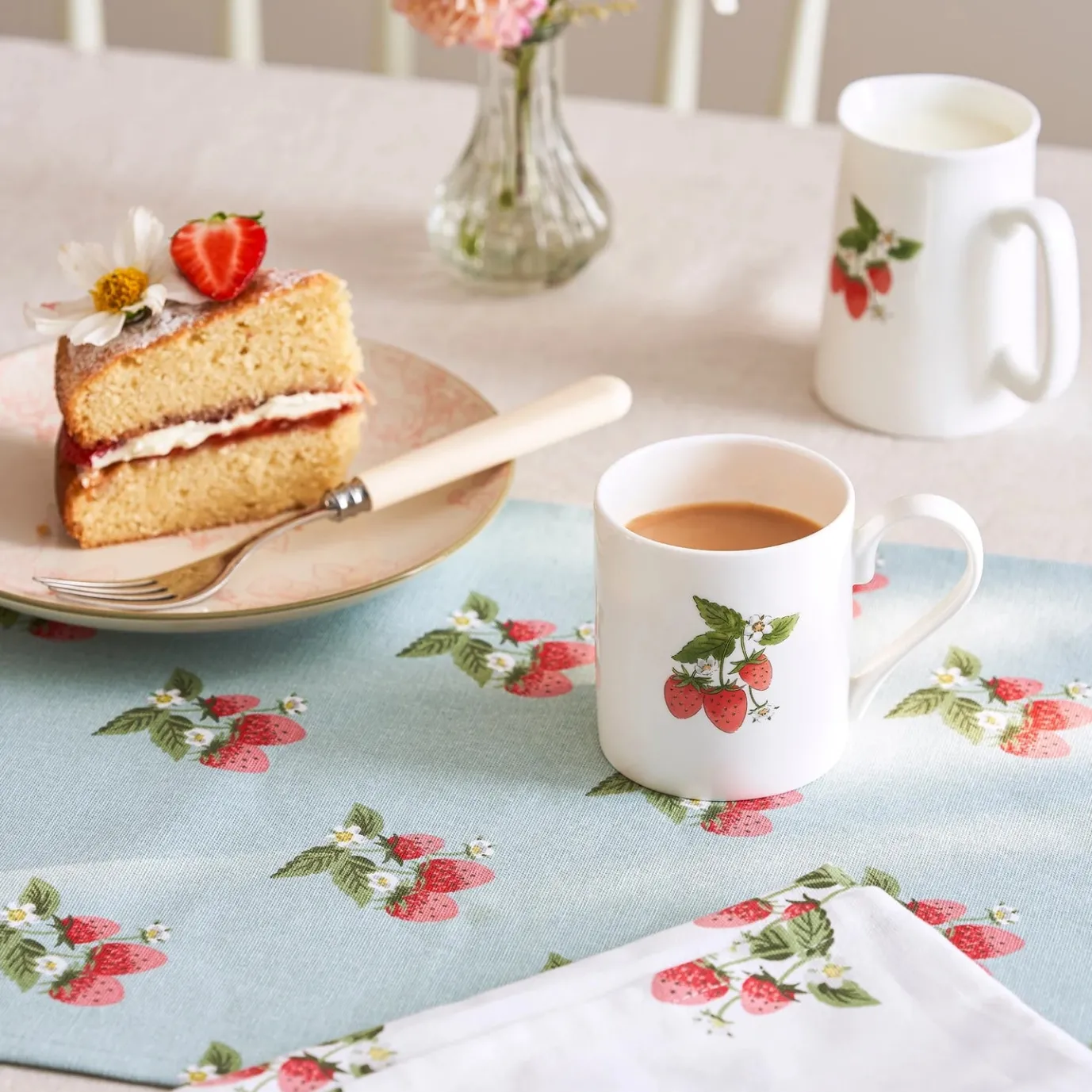 Strawberries Table Runner