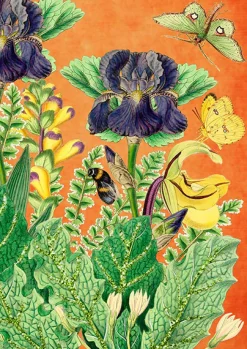 Suki's Garden  Glitter Greetings Card