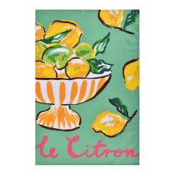 Summer Fruits- Citron Cotton Tea Towel