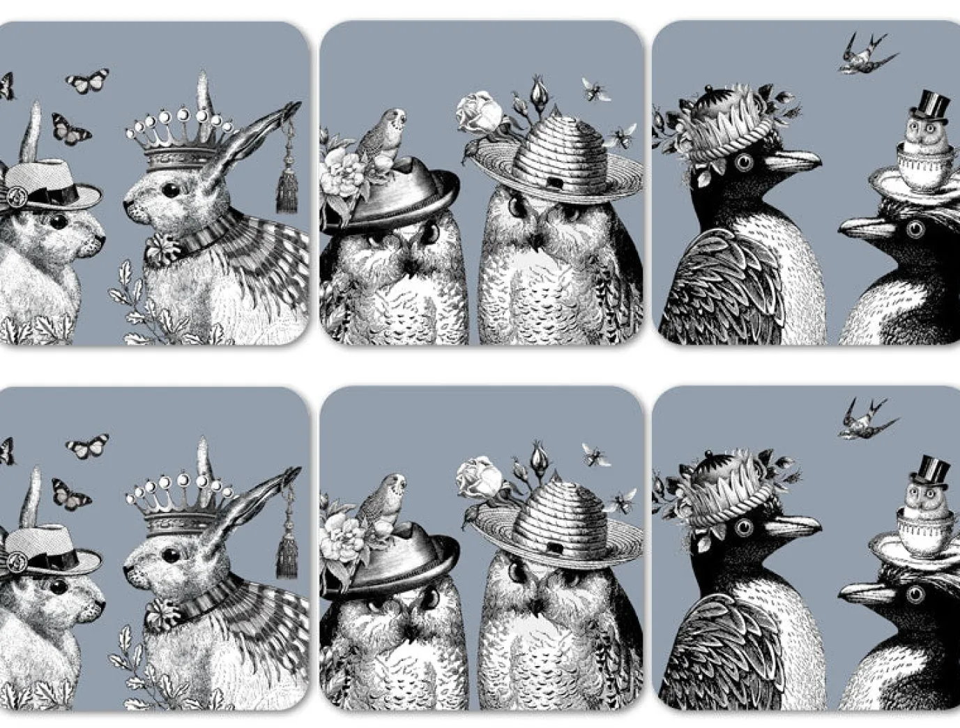 Sunday Best Grey Coasters Set of 6