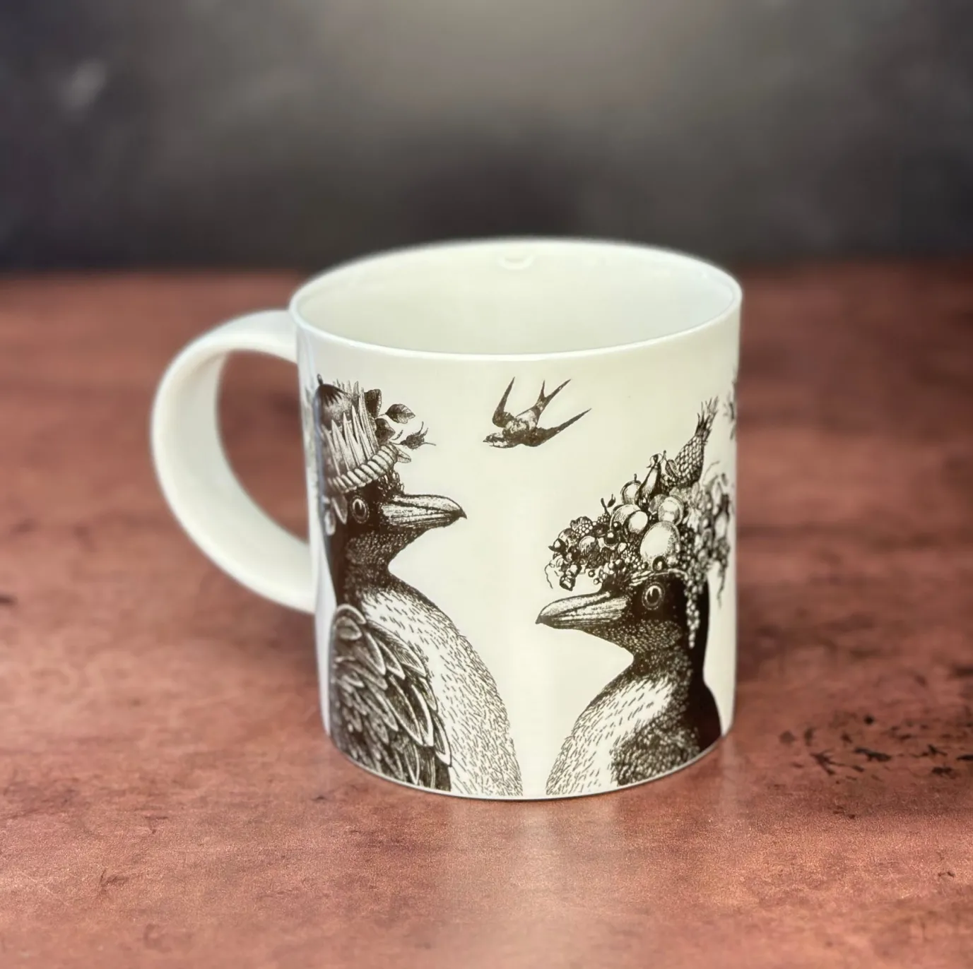 Sunday Best Penguins Bone China Mug - White