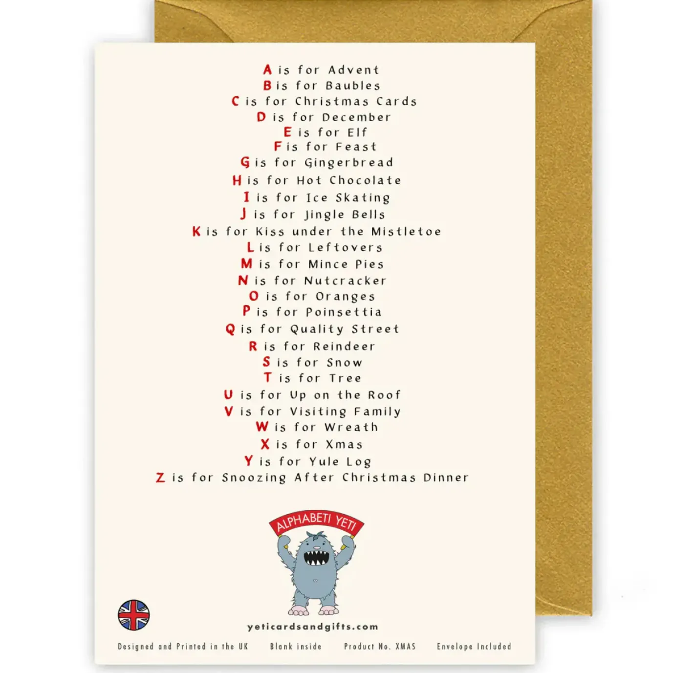 The Christmas Alphabet Christmas Card
