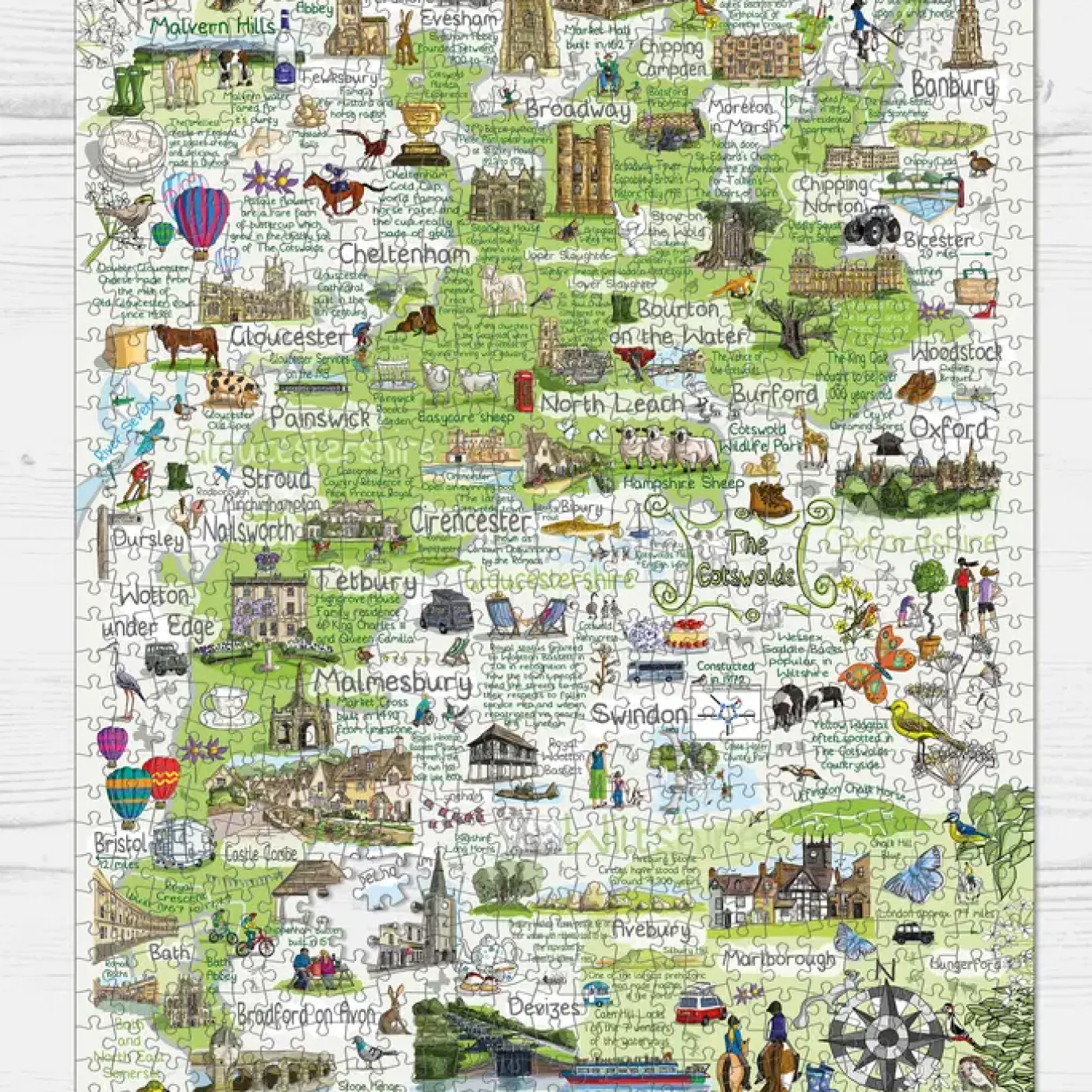 The Cotswolds & Surrounds 1000 Piece Jigsaw Puzzle