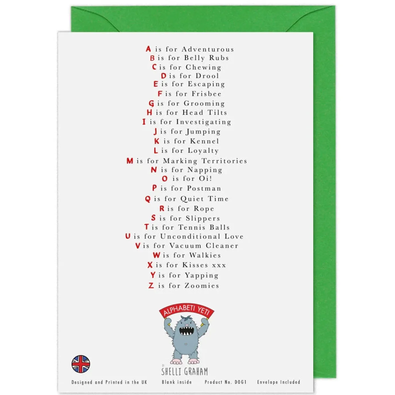 The Dog's Alphabet Greeting Card