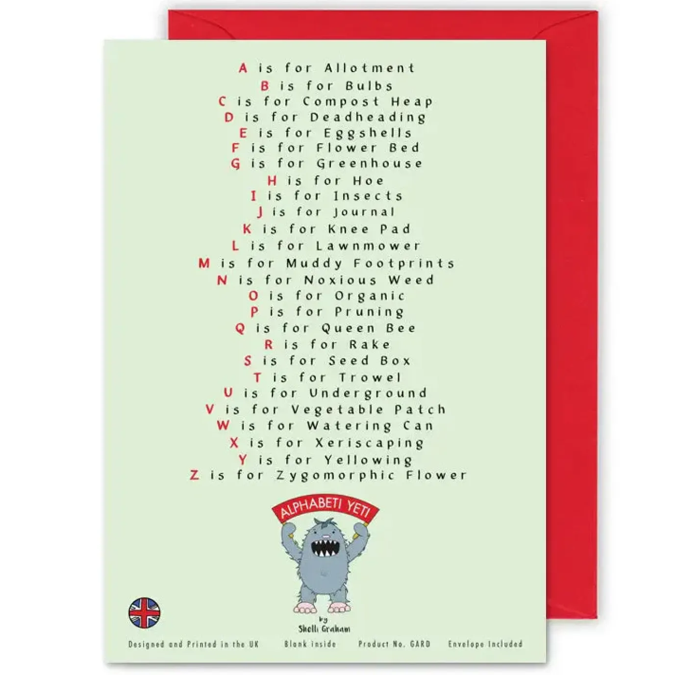 The Gardener's Alphabet Greeting Card