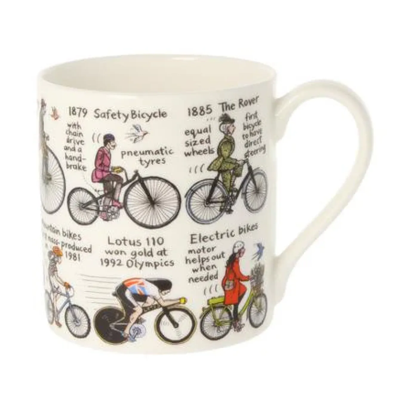 The History of Cycling Bone China Mug