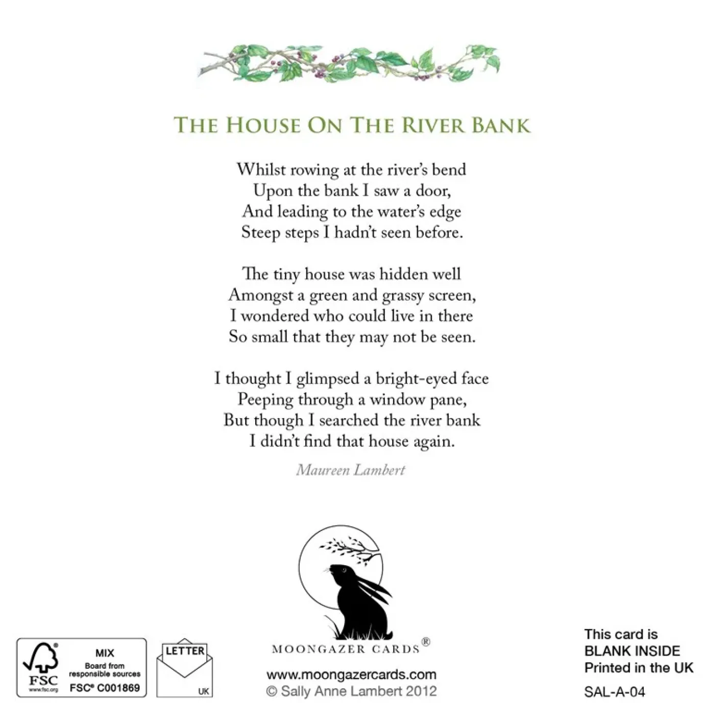 The House on The River Bank Greeting Card