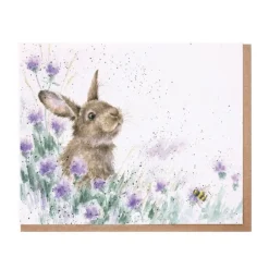 'The Meadow' Rabbit Blank Greetings Card
