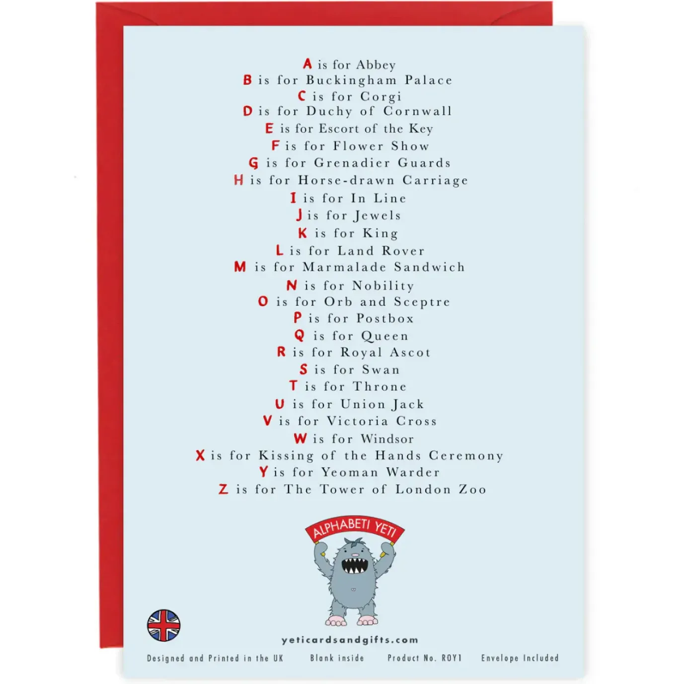 The Royal Alphabet Greeting Card