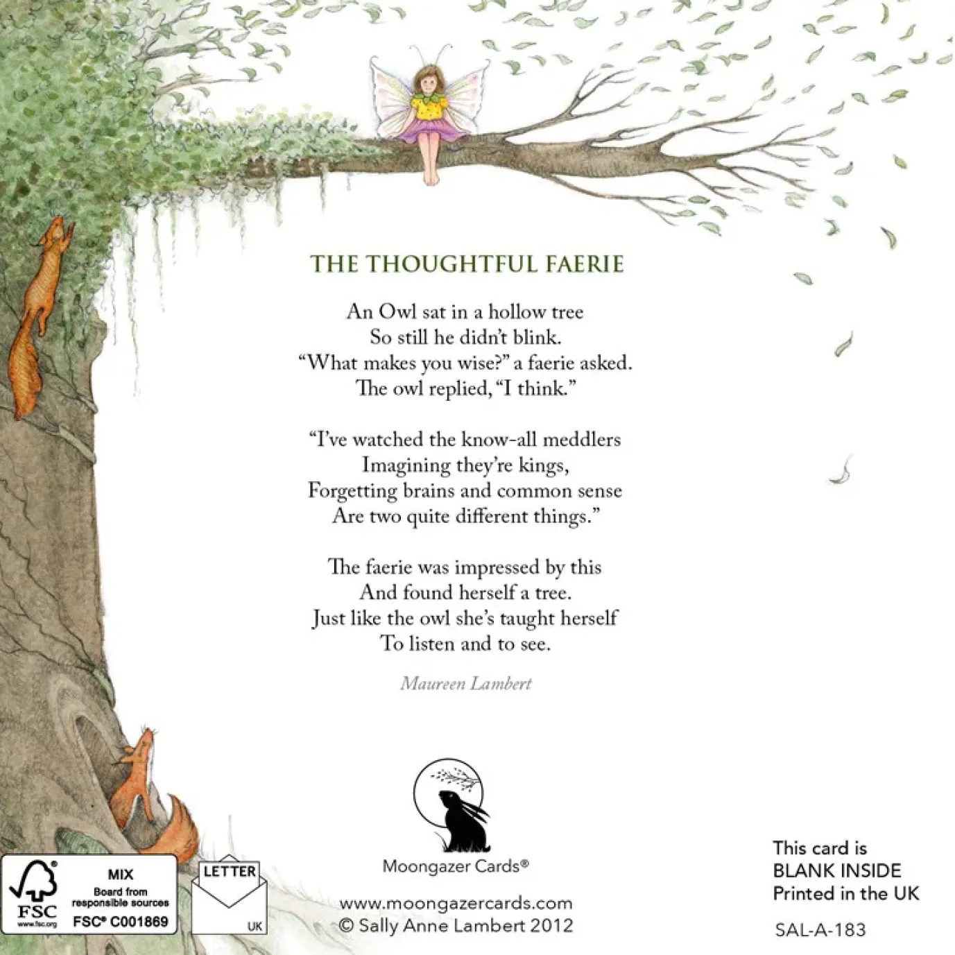 The Thoughtful Faerie Greeting Card