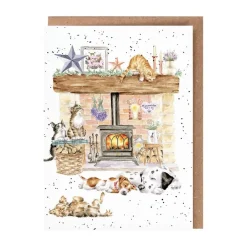 'There's no Place Like Home' Cat and Dog  Blank Greetings Card
