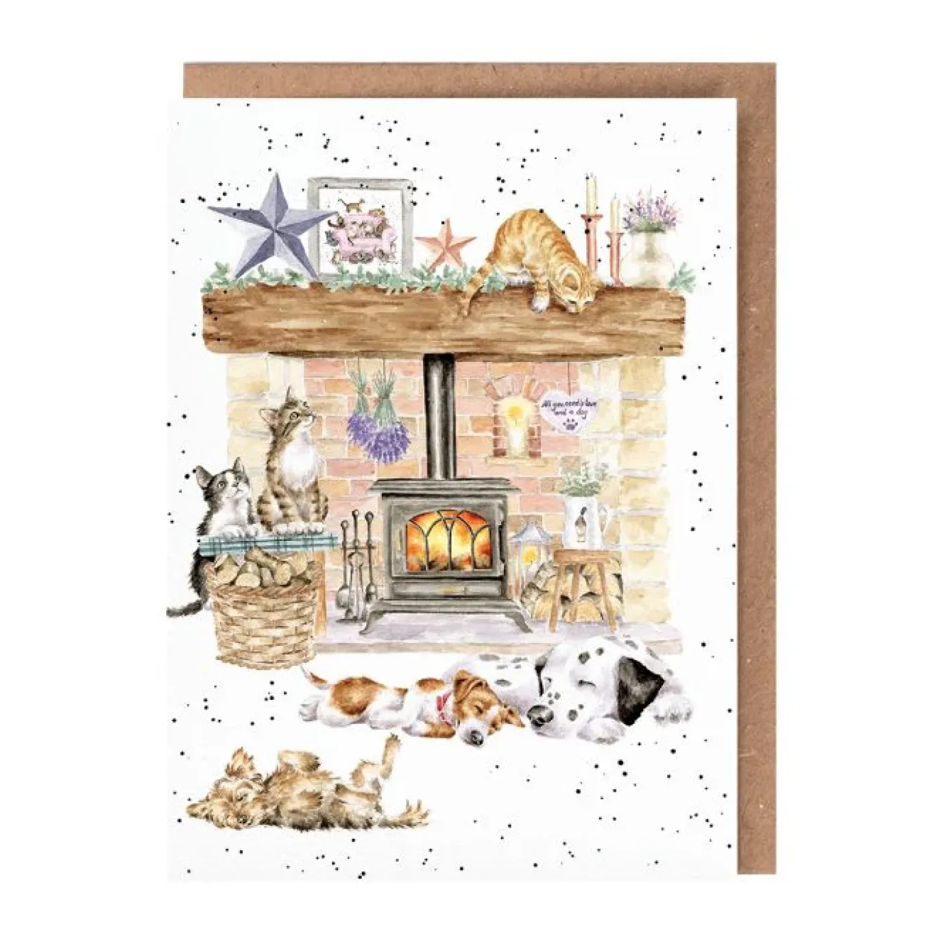 'There's no Place Like Home' Cat and Dog Blank Greetings Card