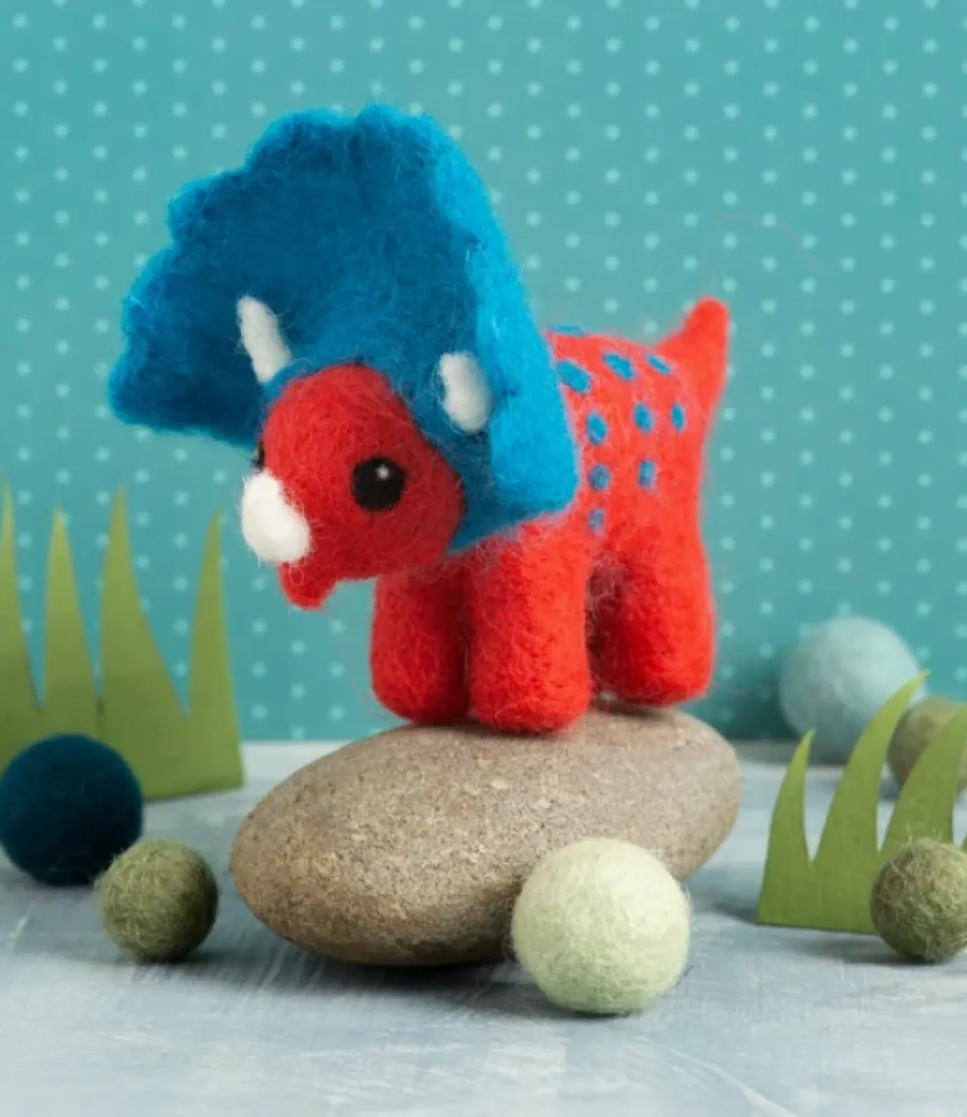 Triceratops Mini Felting Kit