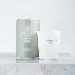 Tuscan Lime & Basil Luxury Glass Votive Candle