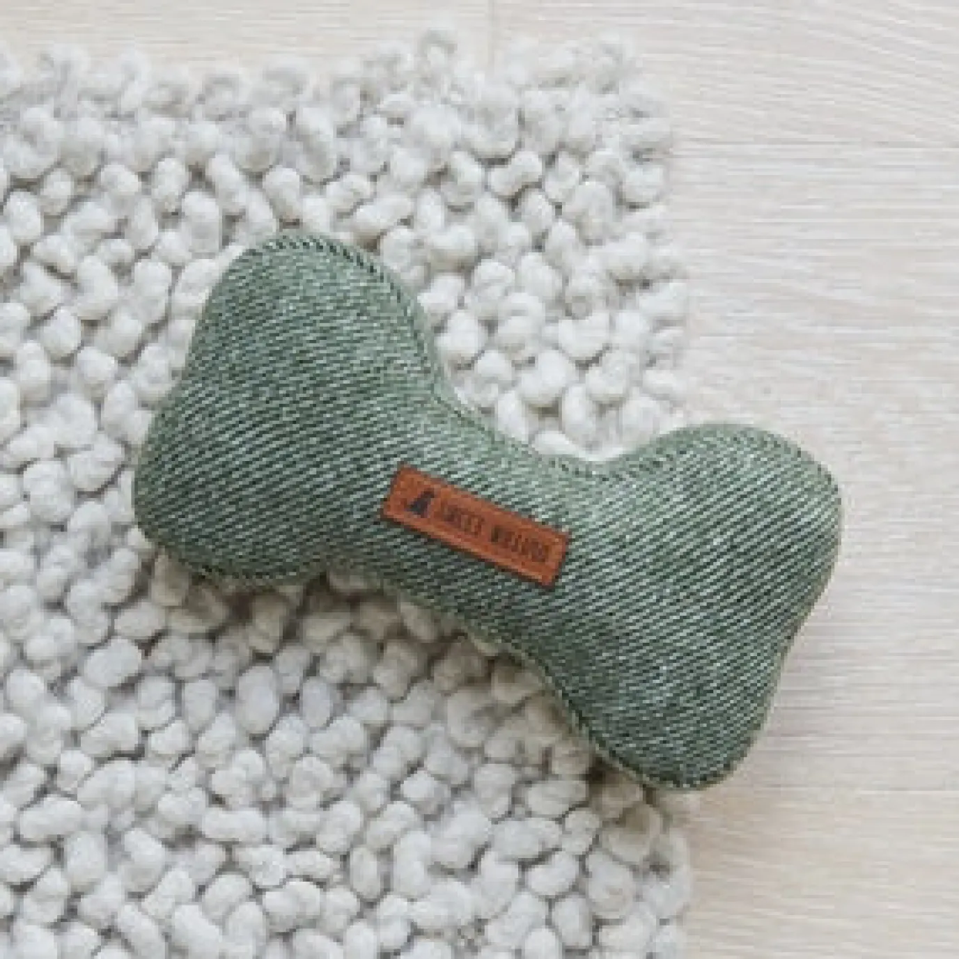 Tweed Dog Bone Shaped Dog Toy - Green