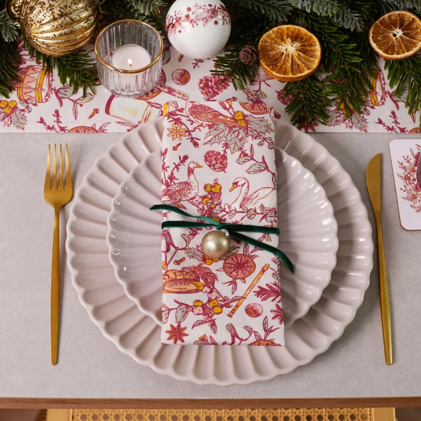 Twelve Days of Christmas Napkins - Set of 4