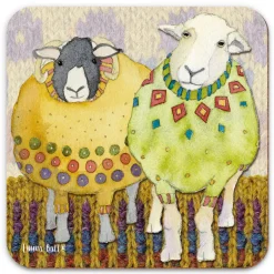 Two Sheep in Sweaters Coaster