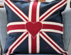 Union Jack Square Pillow - Navy