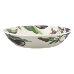 Vegetable Garden Aubergine & Flowers Medium Pasta Bowl