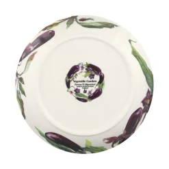 Vegetable Garden Aubergine & Flowers Medium Pasta Bowl