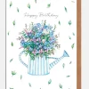 Watering Can Floral  Birthday Card