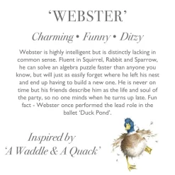 'Webster' Duck Plush Character