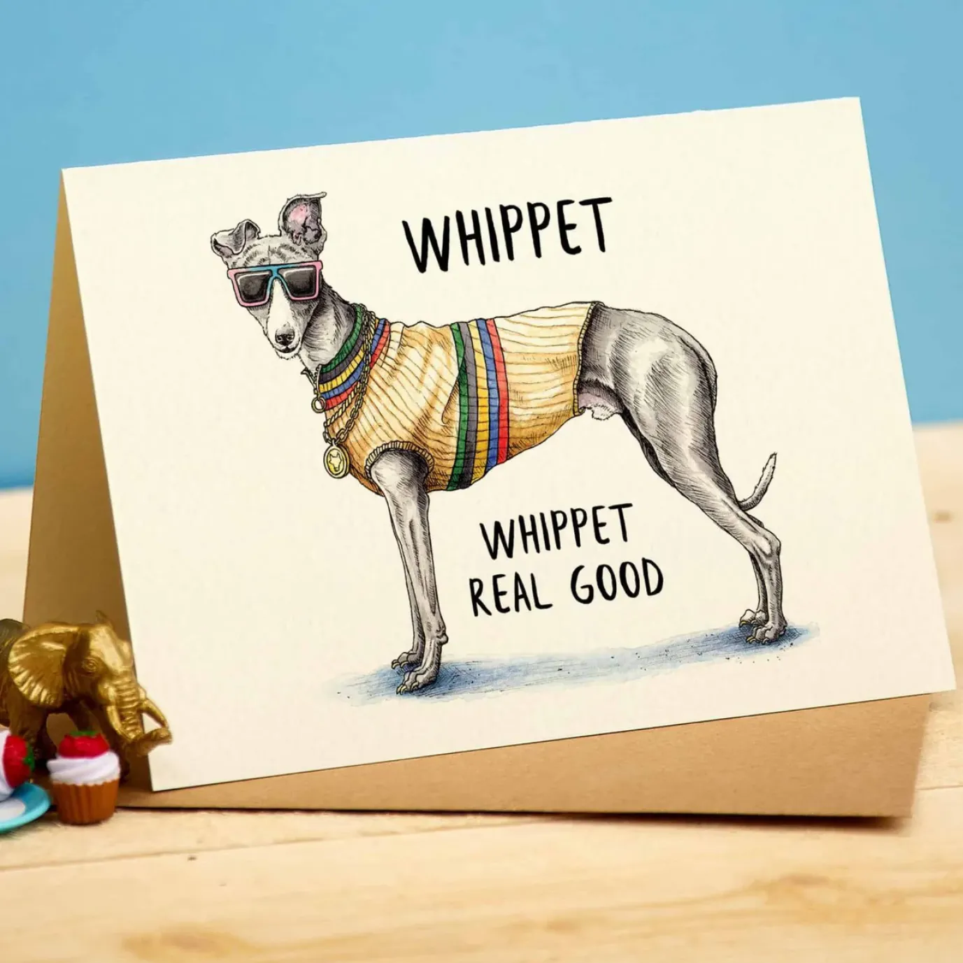 Whippet Greetings Card