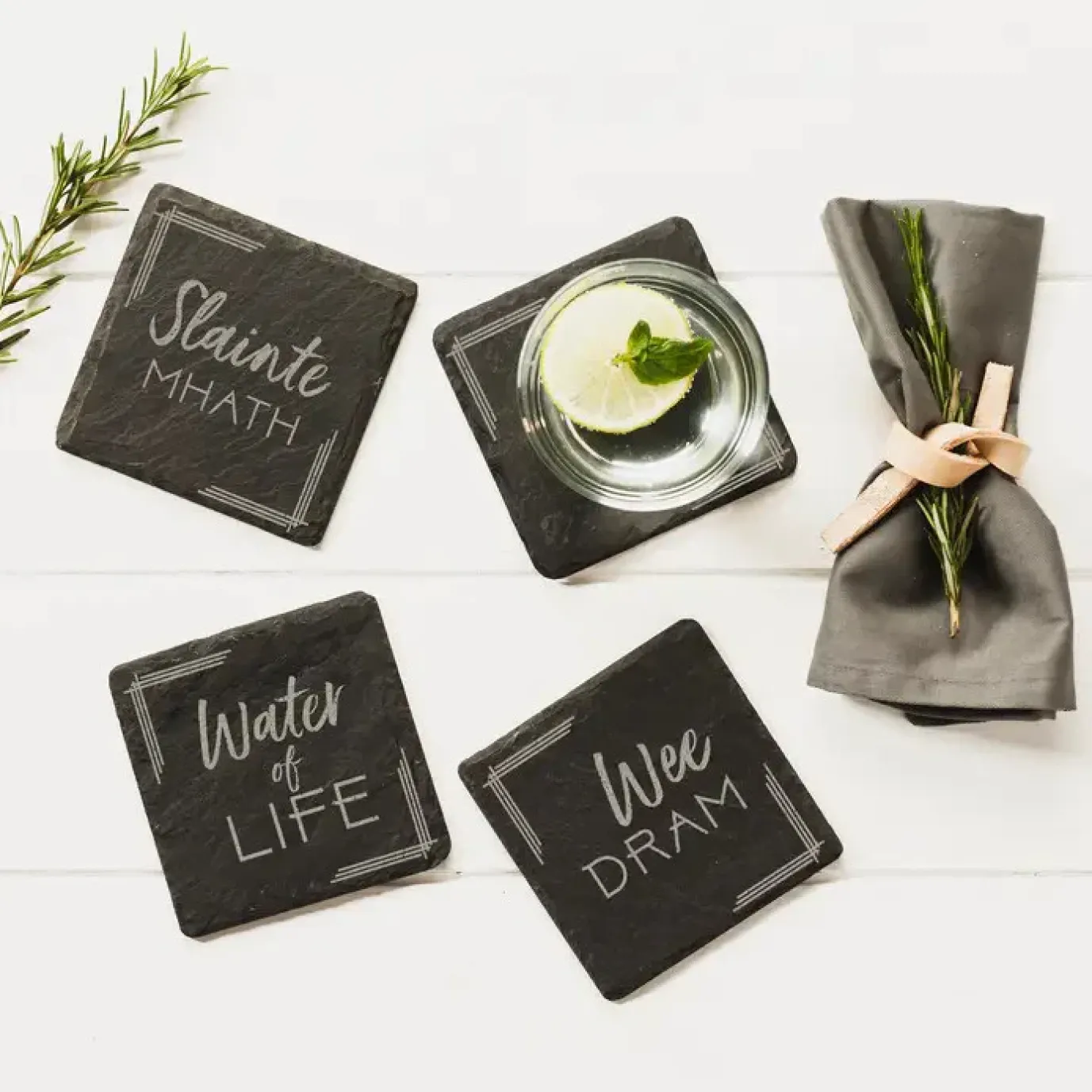 Whisky - Set of 4 Slate Coasters