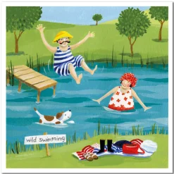 Wild Swimming Greetings Card