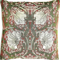 William Morris Pimpernel and Thyme Red Pillow