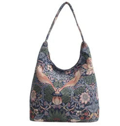 William Morris Strawberry Thief Hobo Bag - Blue