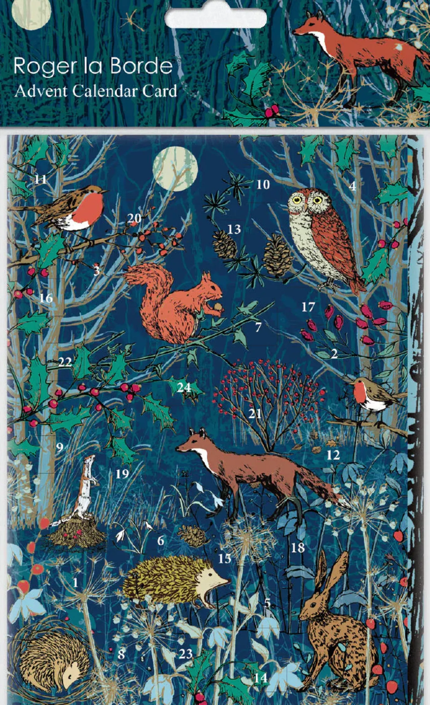 Winter's Tale Animals Advent Calendar Card