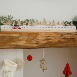 Wooden Reusable Advent Calendar with Moveable Car