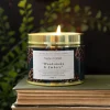 Woodsmoke & embers Candle in a Matte Gold Tin