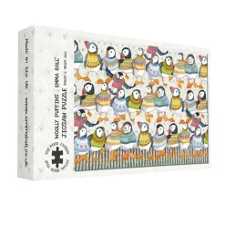 Woolly Puffins 1000 Piece Jigsaw Puzzle by Emma Ball