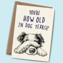 You're How Old in Dog Years Greetings Card