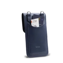 Zatchels Handmade Leather Phone Pouch - Navy Blue