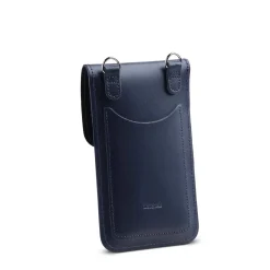 Zatchels Handmade Leather Phone Pouch - Navy Blue