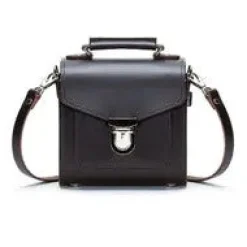 Zatchels Handmade Leather Sugarcube Dark Brown Small Handbag