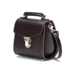 Zatchels Handmade Leather Sugarcube Dark Brown Small Handbag
