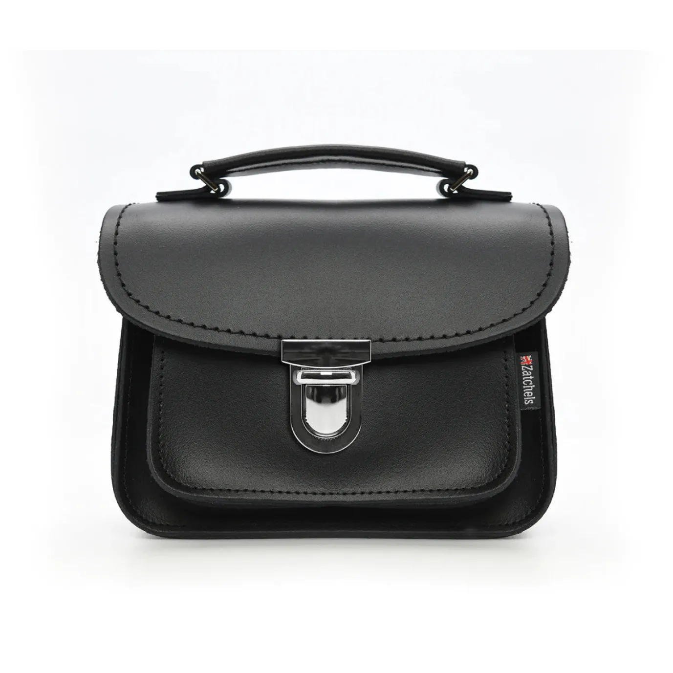 Zatchels Handmade Leather Luna Black Small Handbag