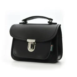 Zatchels Handmade Leather Luna Black Small Handbag